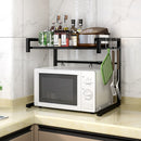 Adjustable Microwave Oven Storage Shelf Black-5