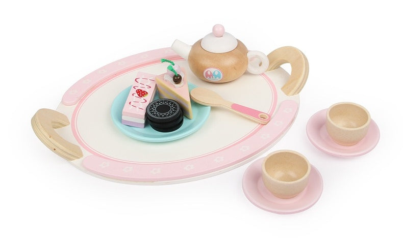 Kids Wooden Kitchen Tea Set Pretend Play - 0