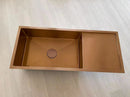 2024 Brushed Copper single long bowl drainer stainless steel 304 kitchen sink-2