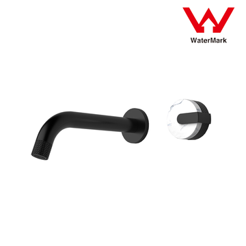 2021 New Marble Stone handle matte black wall taps 1/4 turn matte black pattern - 0