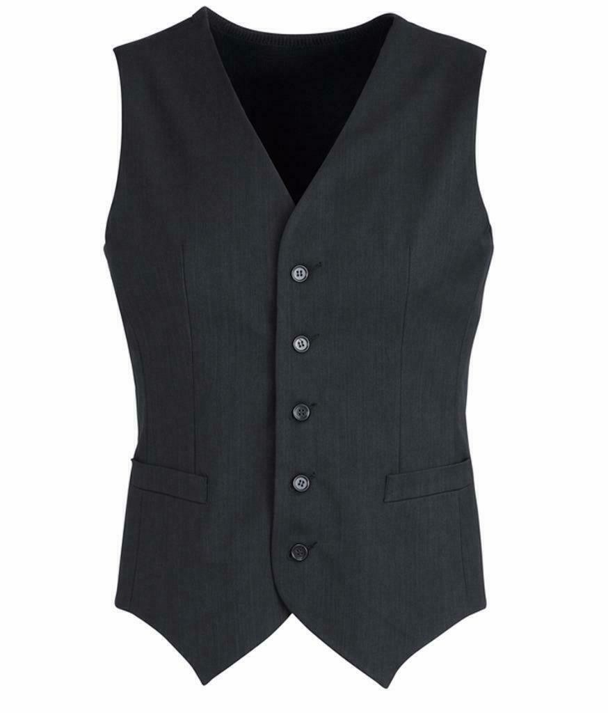 Mens Peaked Vest Waistcoat w/ Knitted Back Suit Formal Wedding Dress Up - Charcoal - 112