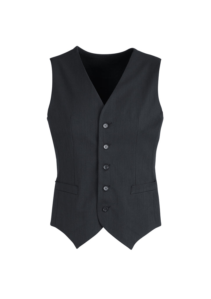 Mens Peaked Vest Waistcoat w/ Knitted Back Suit Formal Wedding Dress Up - Charcoal - 117