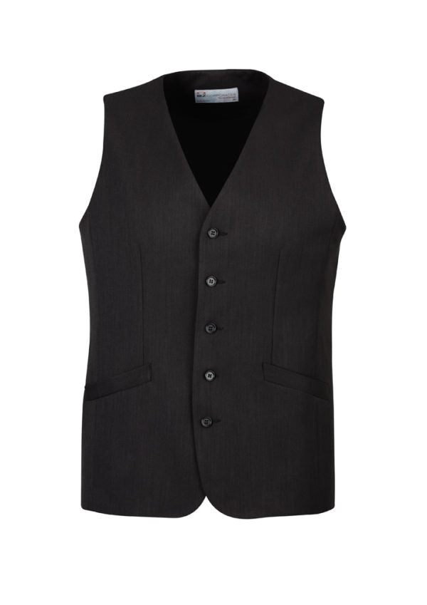 Mens Bamboo Blend Longline Vest Waistcoat w/ Stretch Business Forrnal Dress - Charcoal - 102
