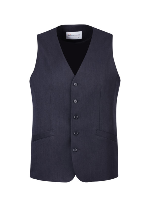 Mens Bamboo Blend Longline Vest Waistcoat w/ Stretch Business Forrnal Dress - Navy - 117