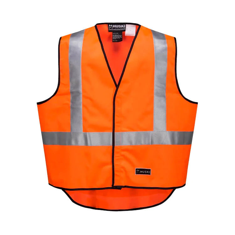 HUSKI Hi Vis Patrol Vest 3M Reflective Tape Safety Workwear High Visibility - Orange - L - 0