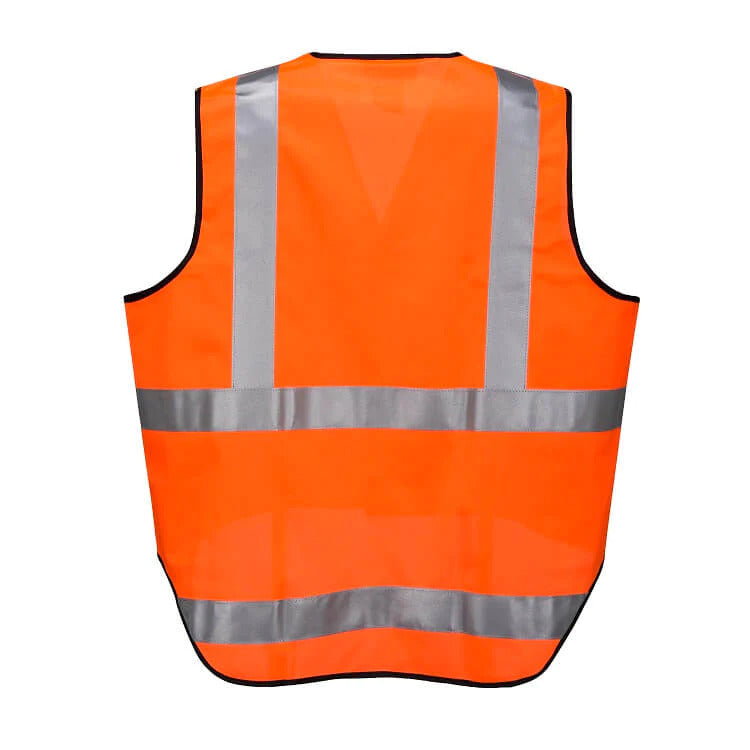 HUSKI Hi Vis Patrol Vest 3M Reflective Tape Safety Workwear High Visibility - Orange - XL