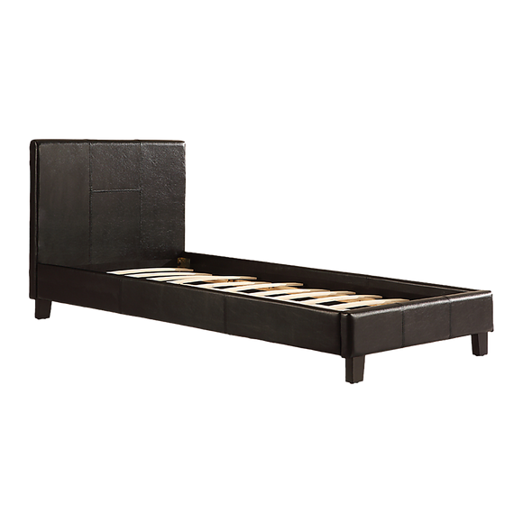 Single PU Leather Bed Frame Black