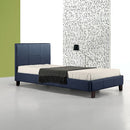 Single PU Leather Bed Frame Blue-2