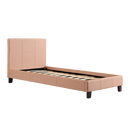 Single PU Leather Bed Frame Pink-1