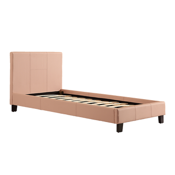 Single PU Leather Bed Frame Pink