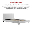 Double PU Leather Bed Frame White-8