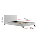 Double PU Leather Bed Frame White-9