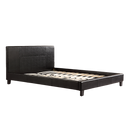 Double PU Leather Bed Frame Black-1