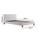 Queen PU Leather Bed Frame White-9