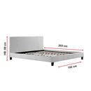 King PU Leather Bed Frame White-9