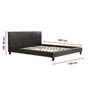 King PU Leather Bed Frame Black-8