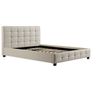 Double PU Leather Deluxe Bed Frame White-1