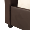 Double PU Leather Deluxe Bed Frame Brown-5