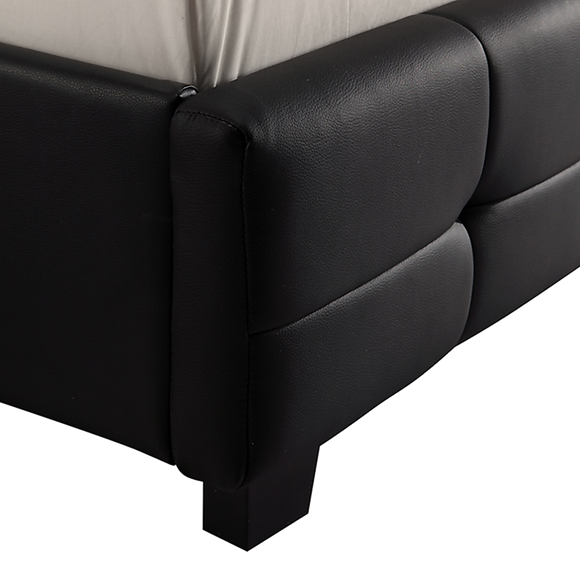 Double PU Leather Deluxe Bed Frame Black