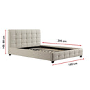Queen PU Leather Deluxe Bed Frame White-8