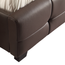 Queen PU Leather Deluxe Bed Frame Brown-4