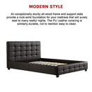 Queen PU Leather Deluxe Bed Frame Black-7