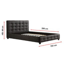 Queen PU Leather Deluxe Bed Frame Black-8