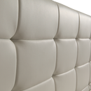 King PU Leather Deluxe Bed Frame White-4