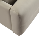 King PU Leather Deluxe Bed Frame White-6