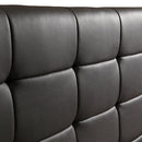 King PU Leather Deluxe Bed Frame Black-6