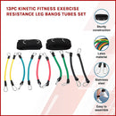 13PC Kinetic Fitness Exercise Resistance Leg Bands Tubes Set-3
