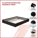 PU Leather Double Bed Ensemble Frame-3