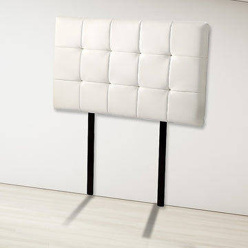 PU Leather Single Bed Deluxe Headboard Bedhead - White - 0