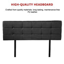 PU Leather Double Bed Deluxe Headboard Bedhead - Black-6