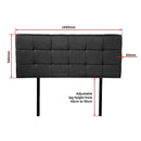 PU Leather Double Bed Deluxe Headboard Bedhead - Black-7