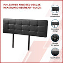 PU Leather King Bed Deluxe Headboard Bedhead - Black-3