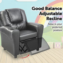 PU Leather Kids Recliner with Drink Holder-5