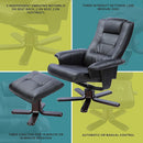 PU Leather Massage Chair Recliner Ottoman Lounge Remote-5