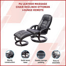 PU Leather Massage Chair Recliner Ottoman Lounge Remote-3