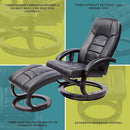 PU Leather Massage Chair Recliner Ottoman Lounge Remote-5