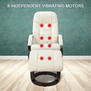 PU Leather Deluxe Massage Chair Recliner Ottoman Lounge Remote-7