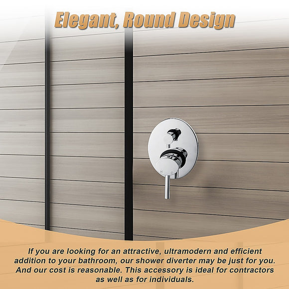 Chrome Bathroom Shower Wall Mixer Diverter w/ WaterMark