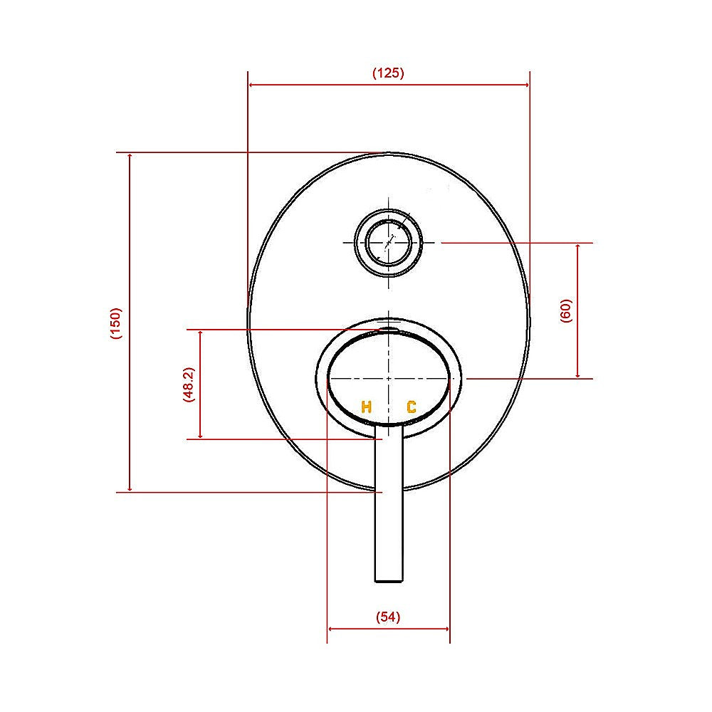 Chrome Bathroom Shower Wall Mixer Diverter w/ WaterMark