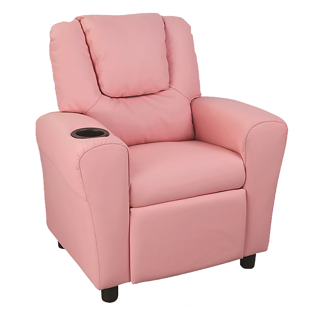 PU Leather Kids Recliner with Drink Holder