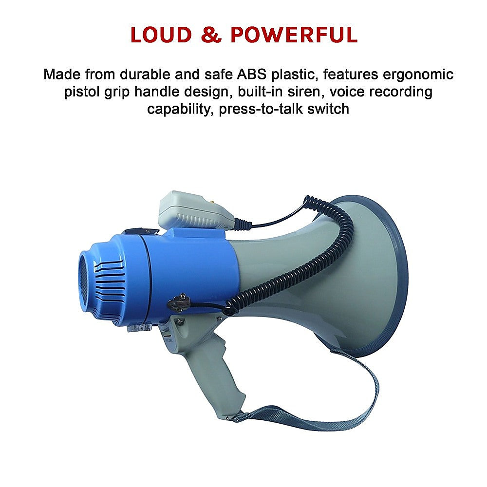 25W Megaphone PA System Loud Speaker Voice Recorder