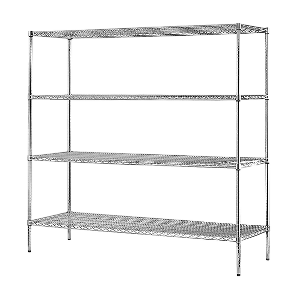 Modular Chrome Wire Storage Shelf 1500 x 600 x 1800 Steel Shelving