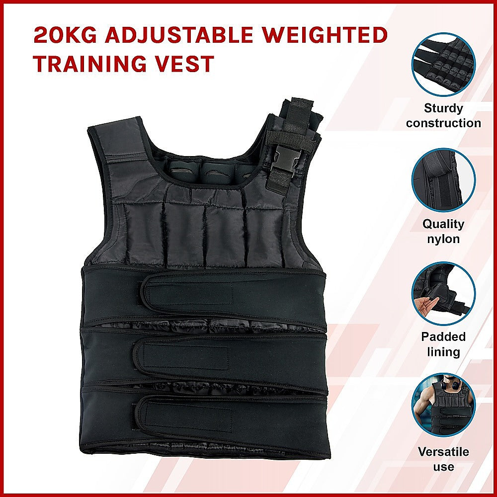 20Kg Adjustable Weighted Training Vest