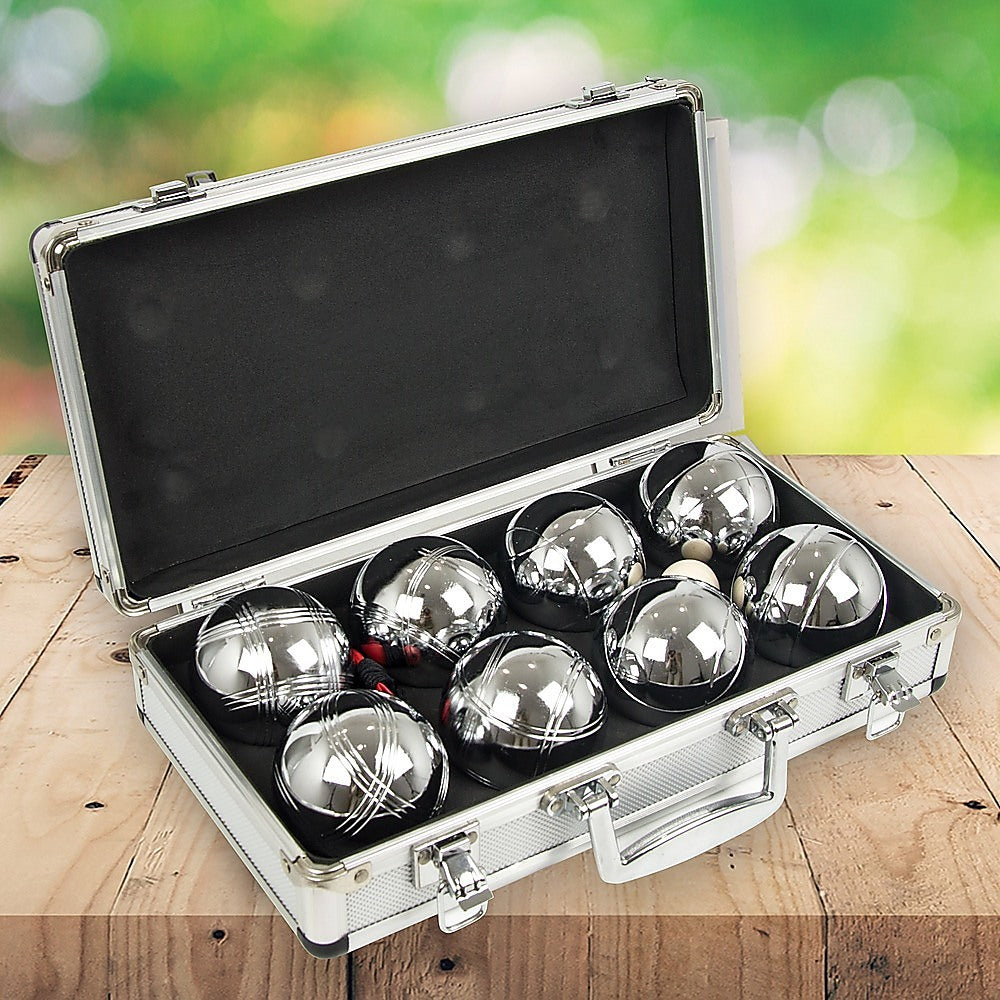 Deluxe Boules Bocce 8 Alloy Ball Set with Case - 0