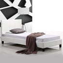 Single PU Leather Bed Frame White-2