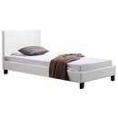 Single PU Leather Bed Frame White-5